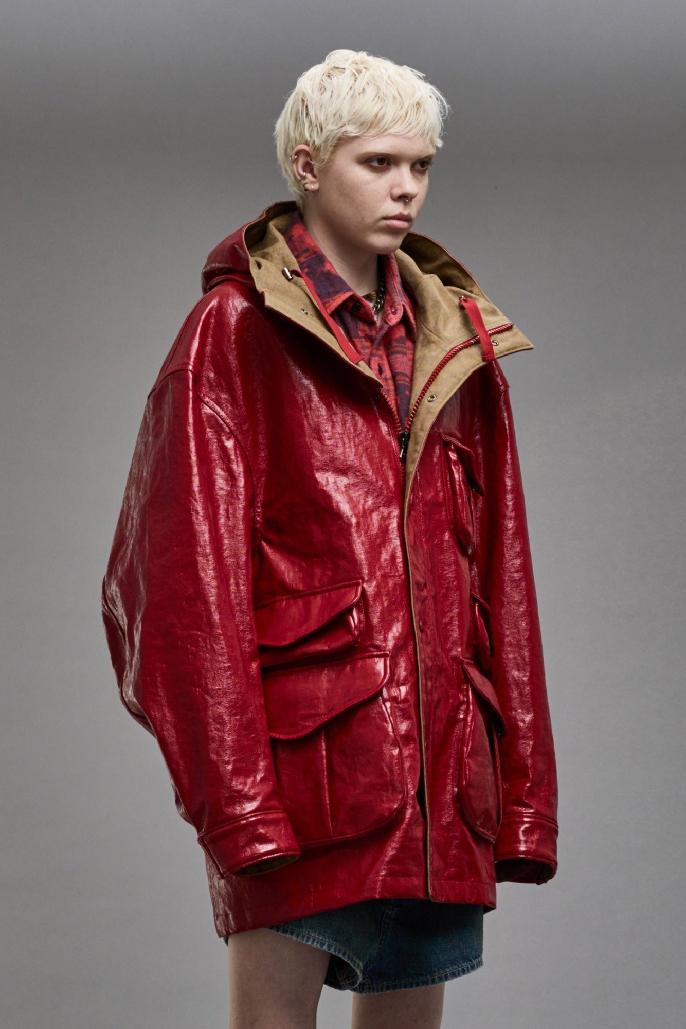 MULTIPOCKET PARKA - RED COAT - 5