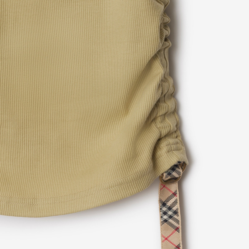 Check Trim Stretch Cotton Vest 5