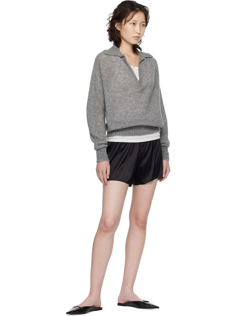 TOM FORD Black Stretch Silk Satin Boxer Shorts outlook