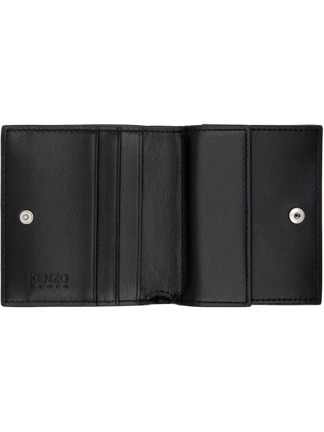 Black Kenzo Paris Varsity Mini Fold Wallet - 3