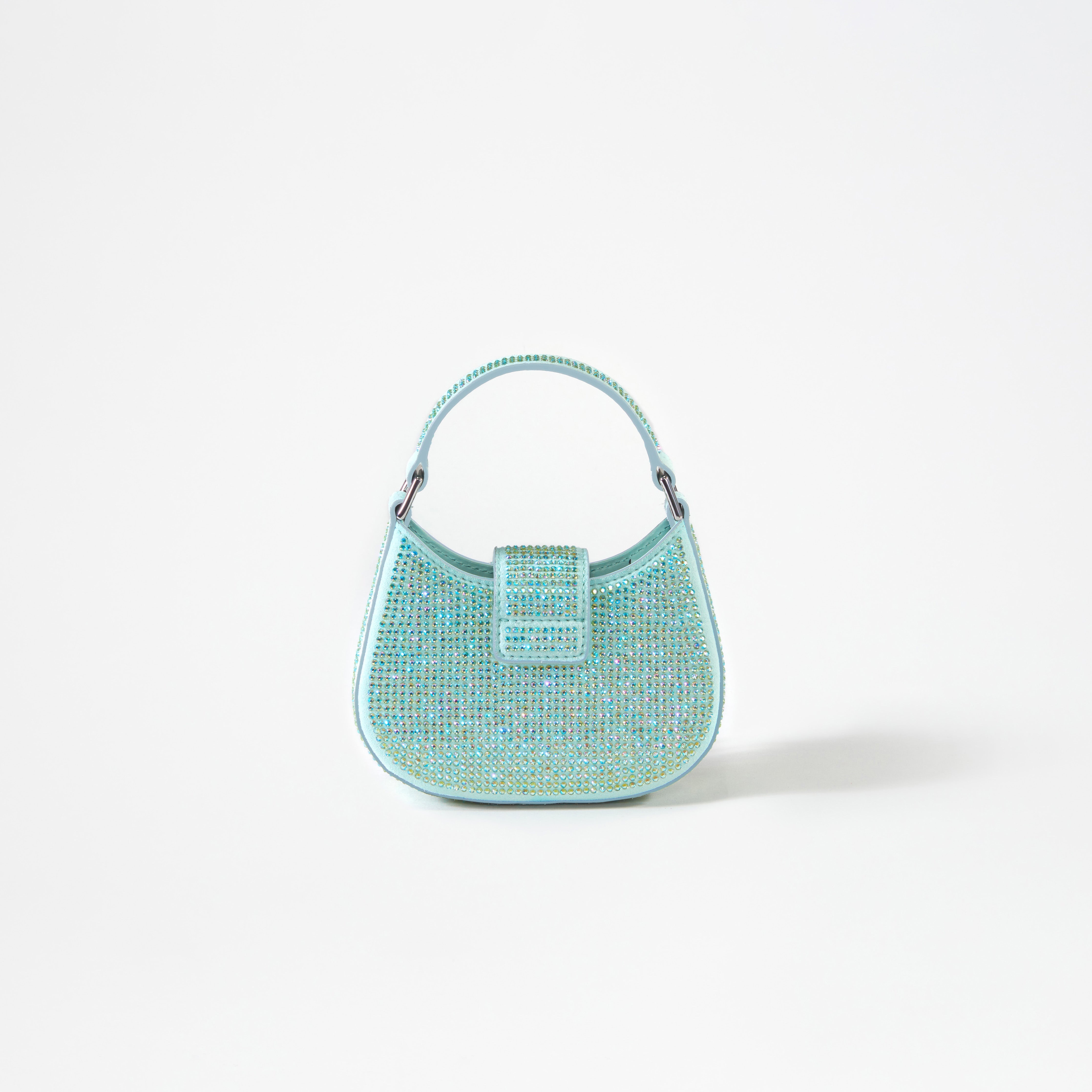 Green Rhinestone Crescent Bow Micro Bag - 2
