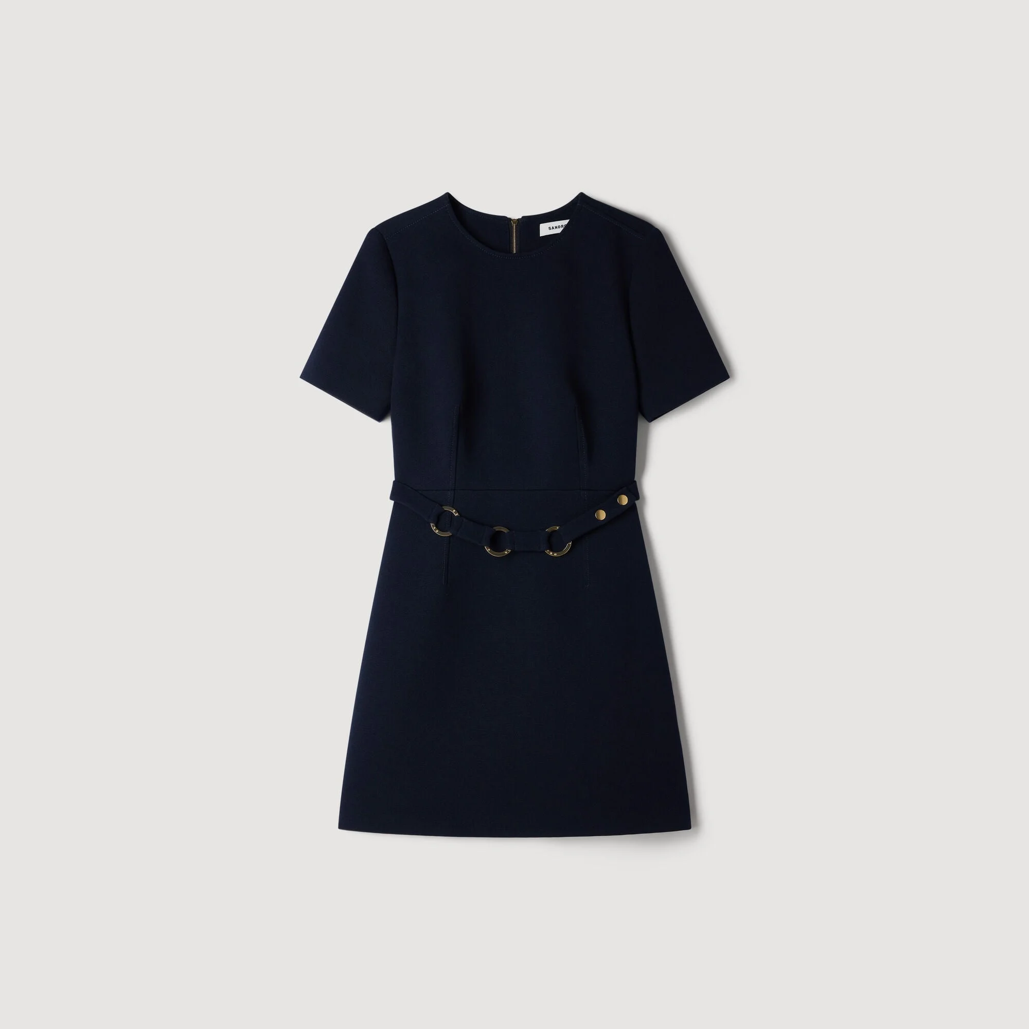 SHORT DRESS WITH RING BELT - 1