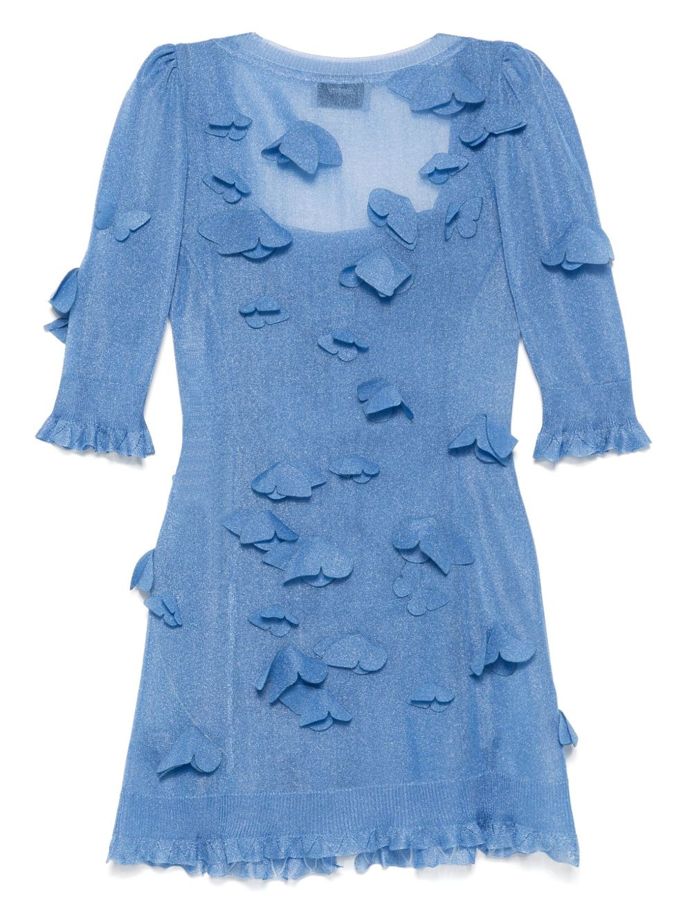 butterfly-appliqué knitted mini dress - 2