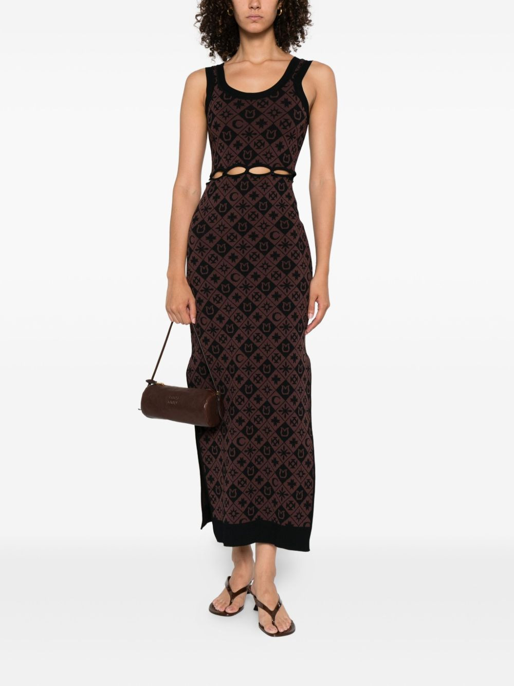 cut-out patterned midi dress - 2