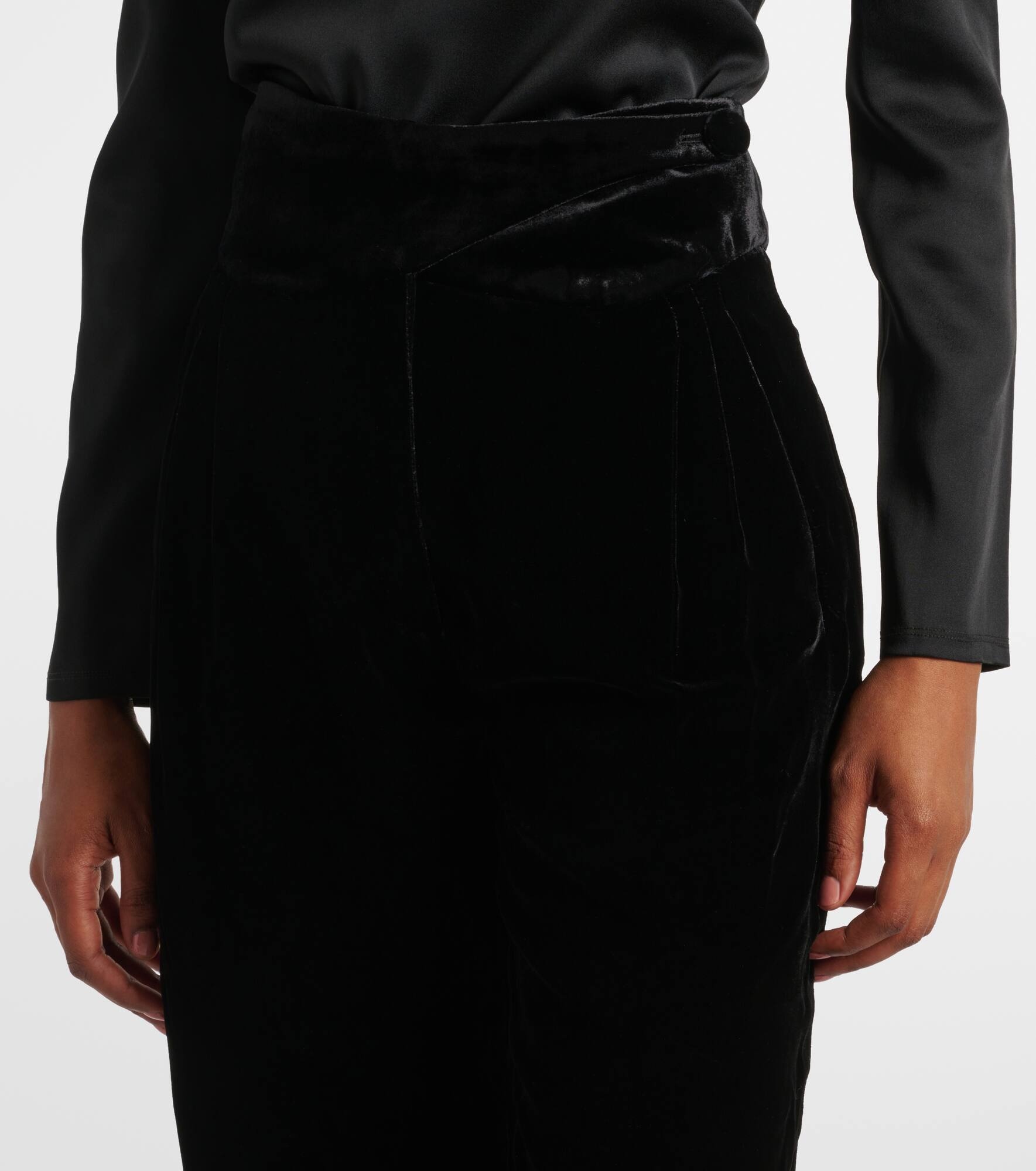 Afterglow high-rise velvet slim pants - 4