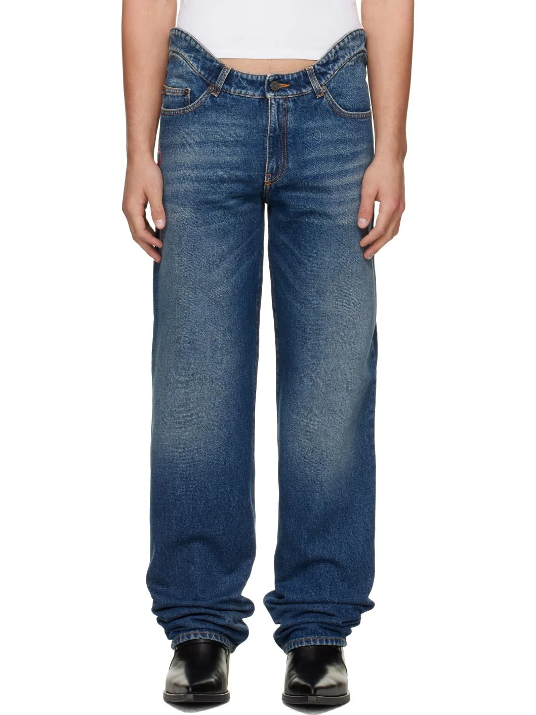 Blue 'The JPG Curved Denim' Jeans - 1