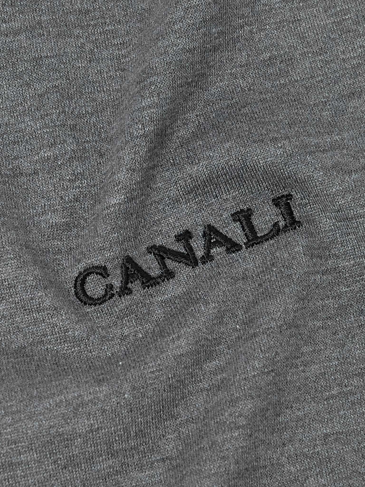Logo-Embroidered Printed Cotton and Silk-Blend Jersey T-Shirt - 5