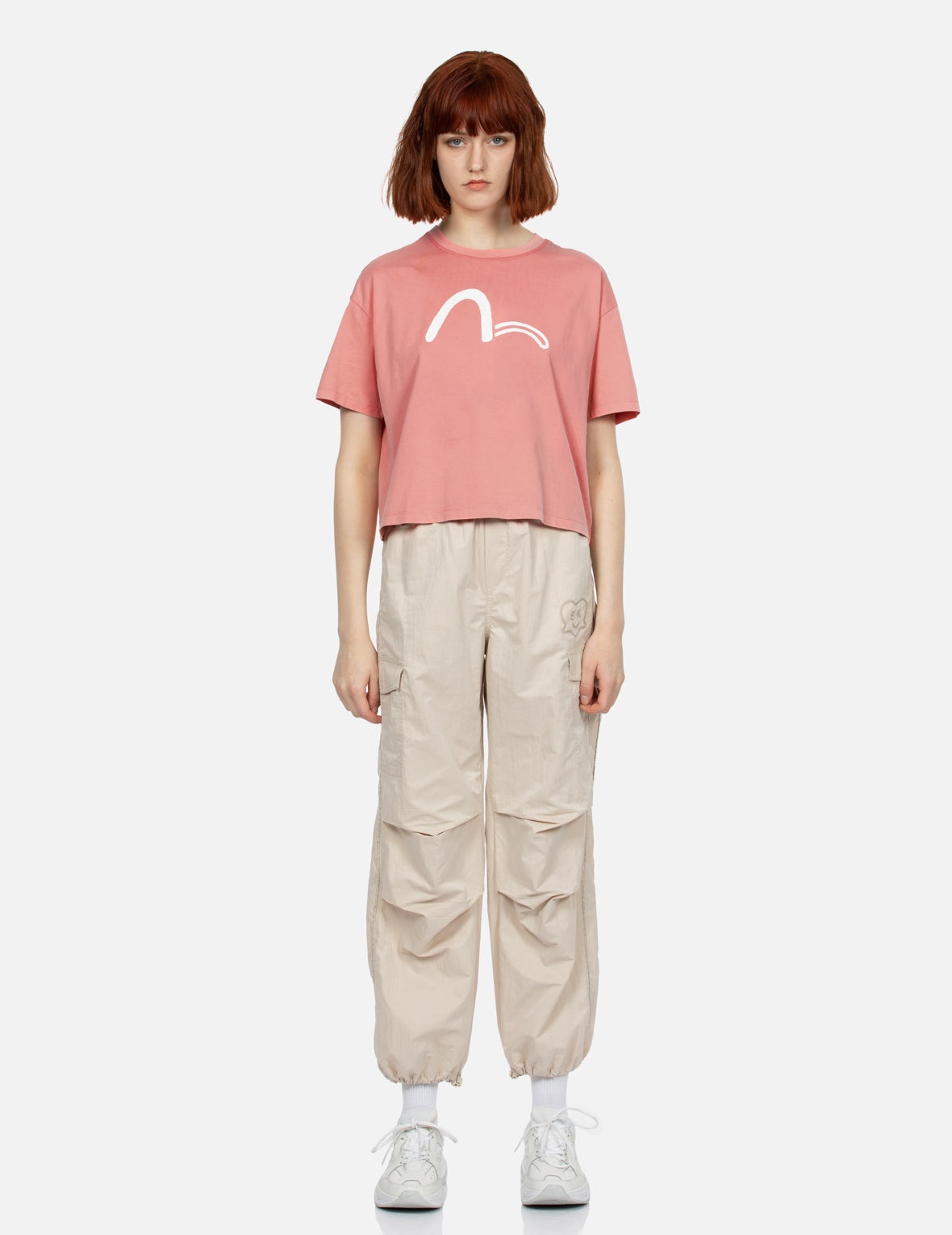 Brush Art Kamon Logo Printed Cropped T-shirt - 5