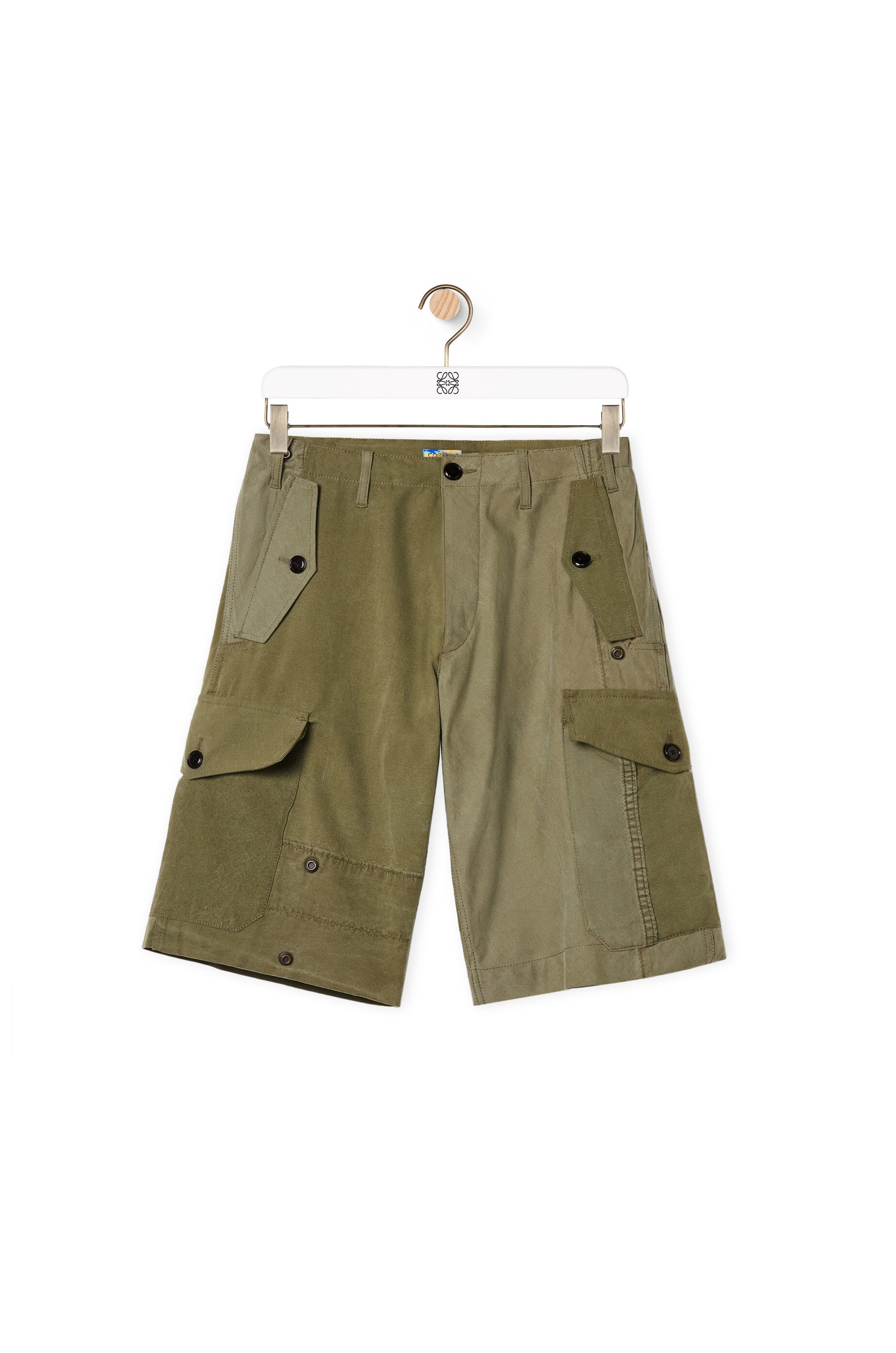 Military tent cargo shorts in cotton - 1