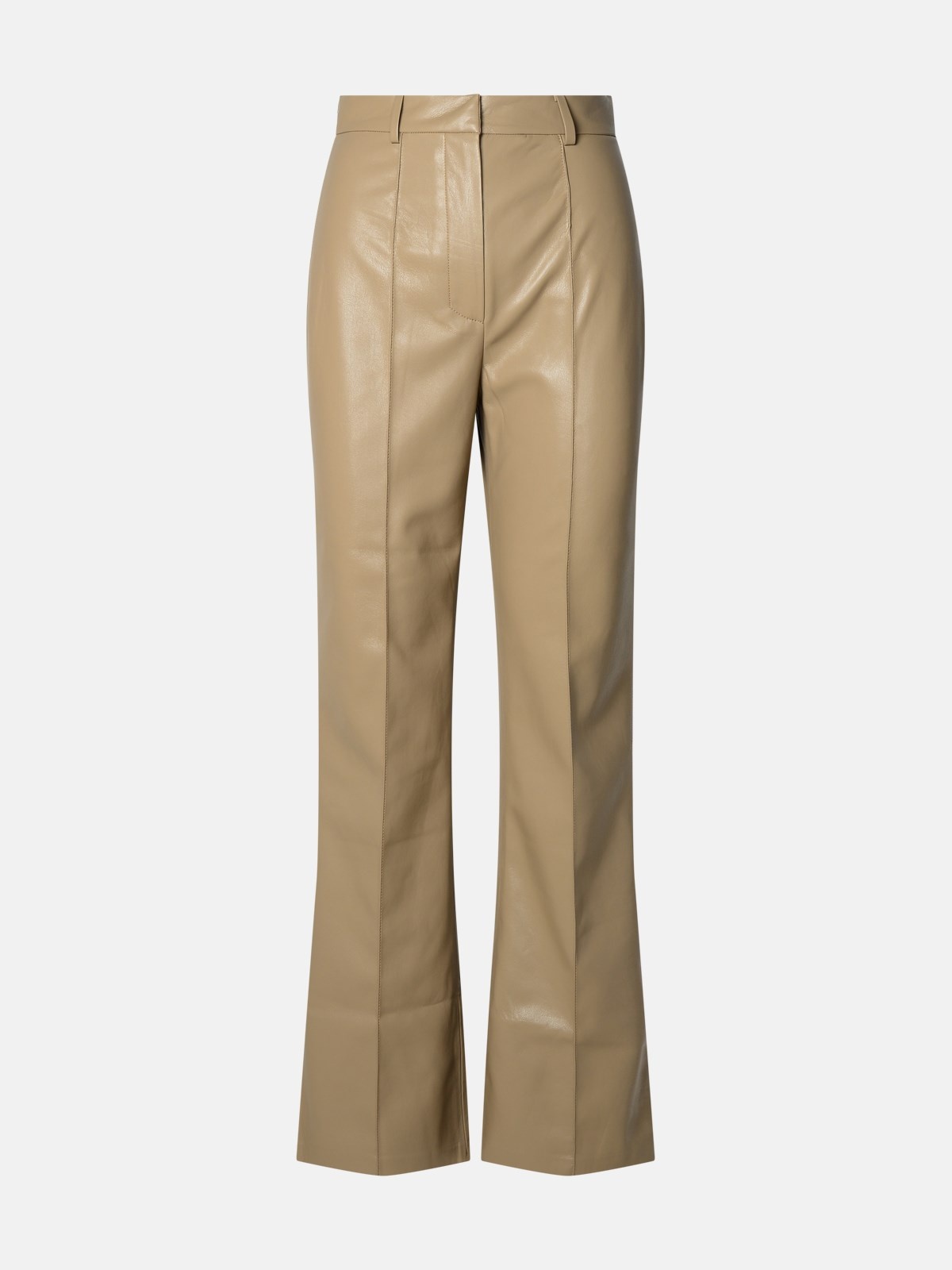 'LEENA' POLYURETHANE TAUPE PANTS - 1