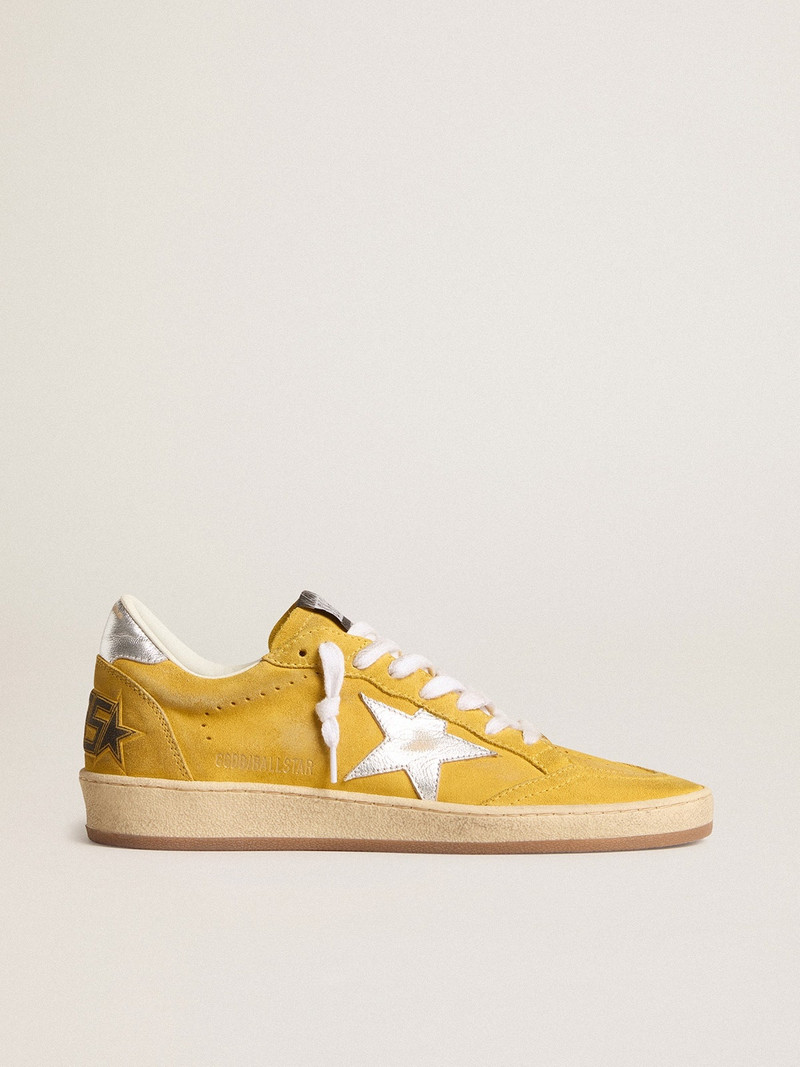 Ball Star in honey suede with silver leather star and heel tab - 1