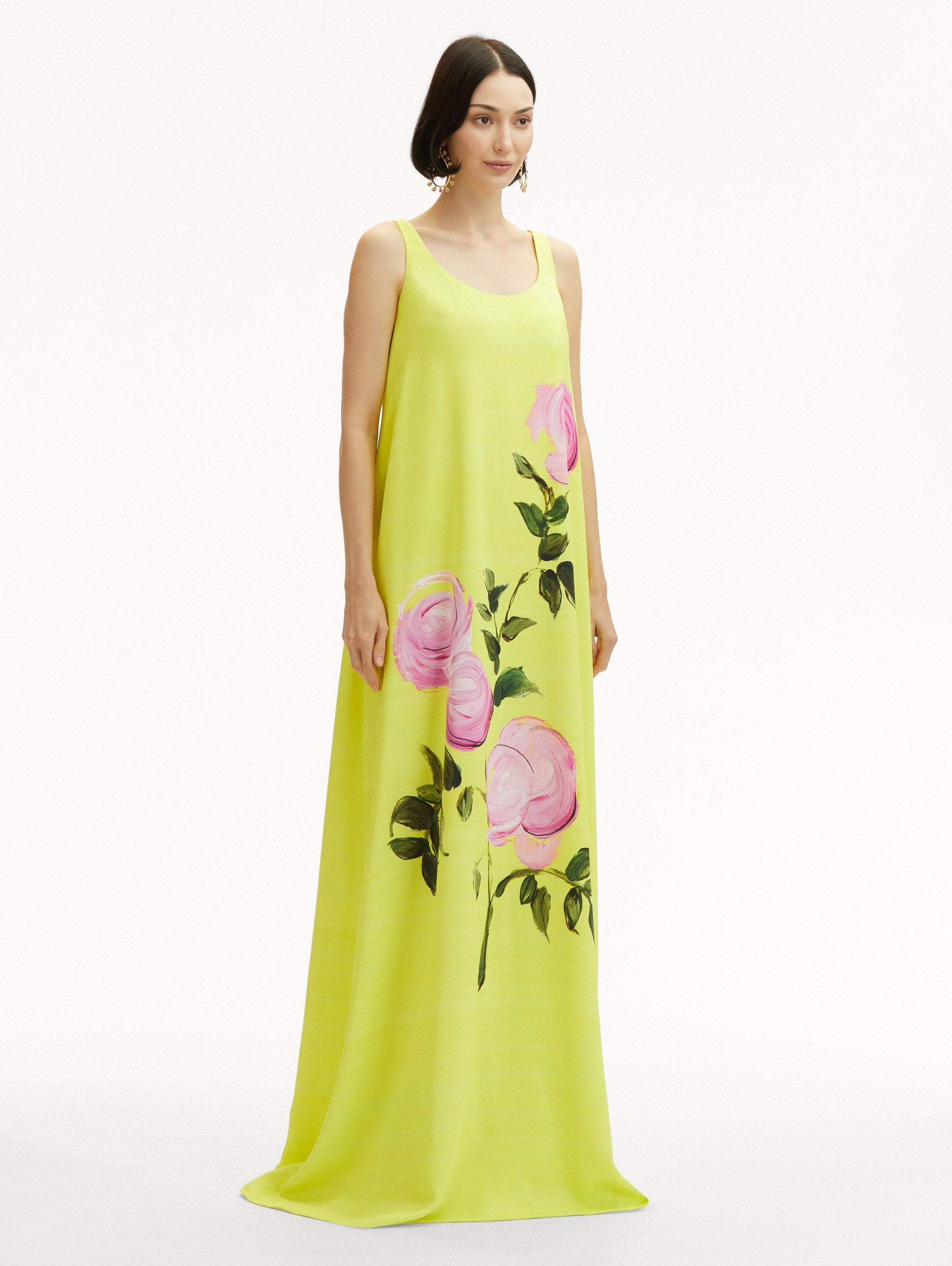 PAINTED ROSES SLEEVELESS GOWN - 4