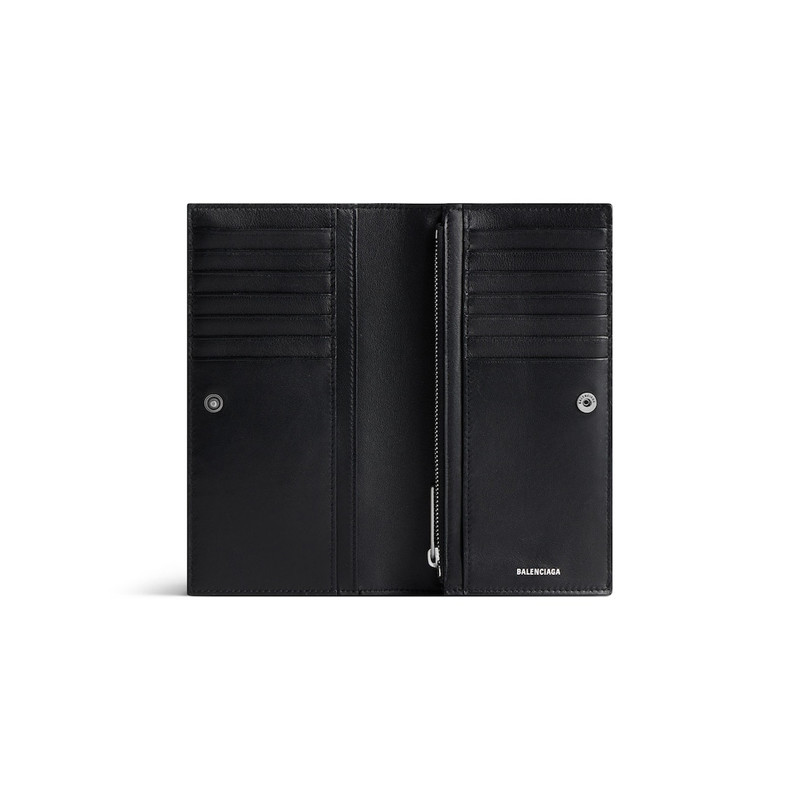 Men's Monaco Vertical Long Wallet in Black 3