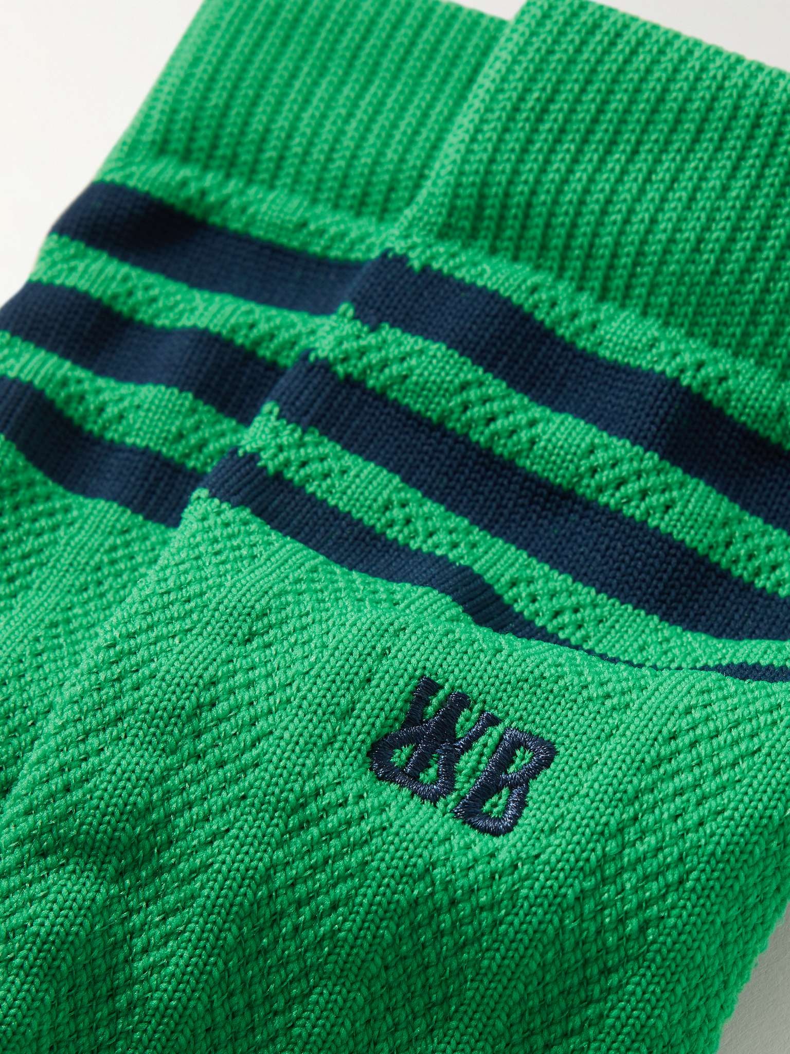 + Wales Bonner Logo-Embroidered Striped Recycled Ribbed-Knit Socks - 2