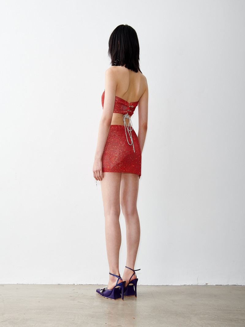 RHINESTONED WINONA SKIRT IN APEROL SPRITZ 5