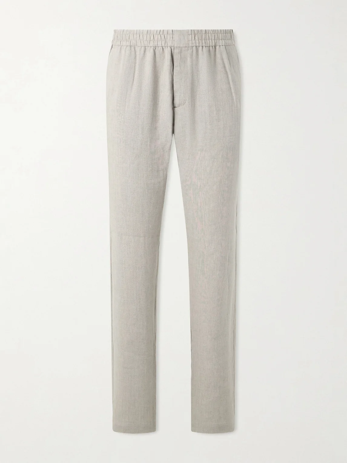Slim-Fit Straight-Leg Linen Trousers - 1