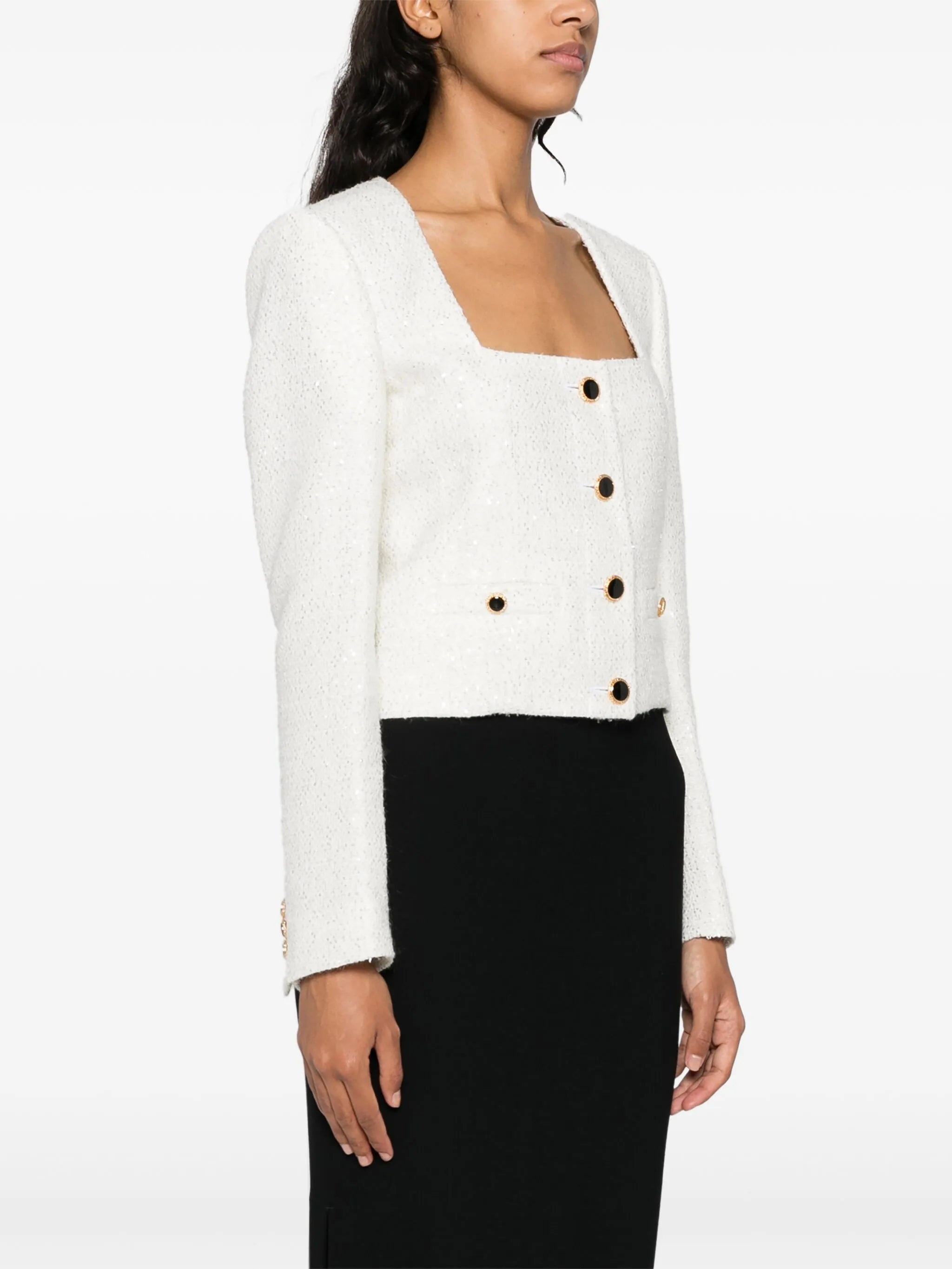 Sequin-design Tweed Jacket - 4