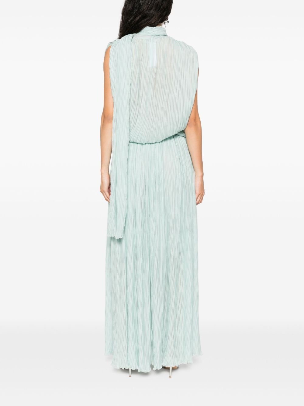 pleated asymmetric midi dress - 4