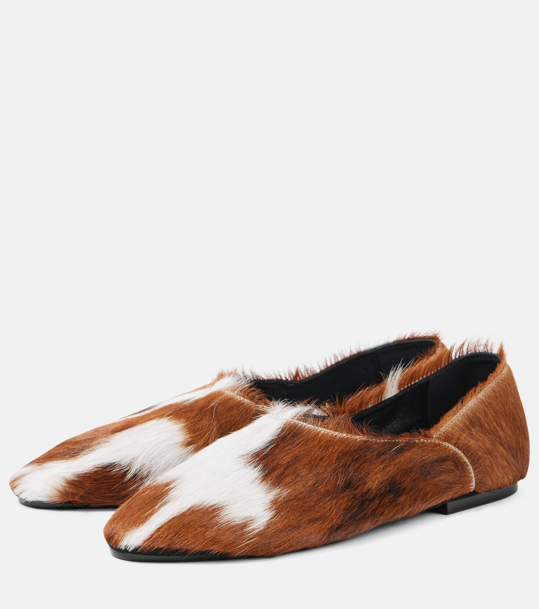Calf hair slip-on shoes - 4
