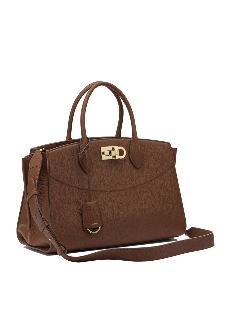 FERRAGAMO Studio Soft Handbags Brown outlook