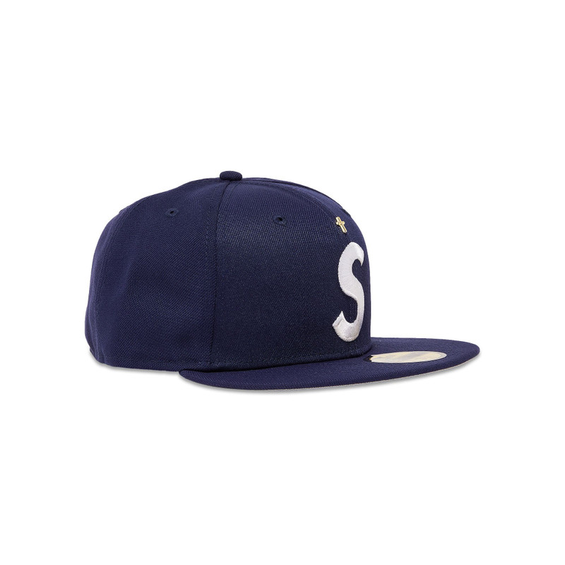 Supreme Supreme Gold Cross S Logo New Era 'Light Navy' outlook