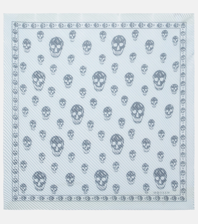 Skull pleated silk scarf 1