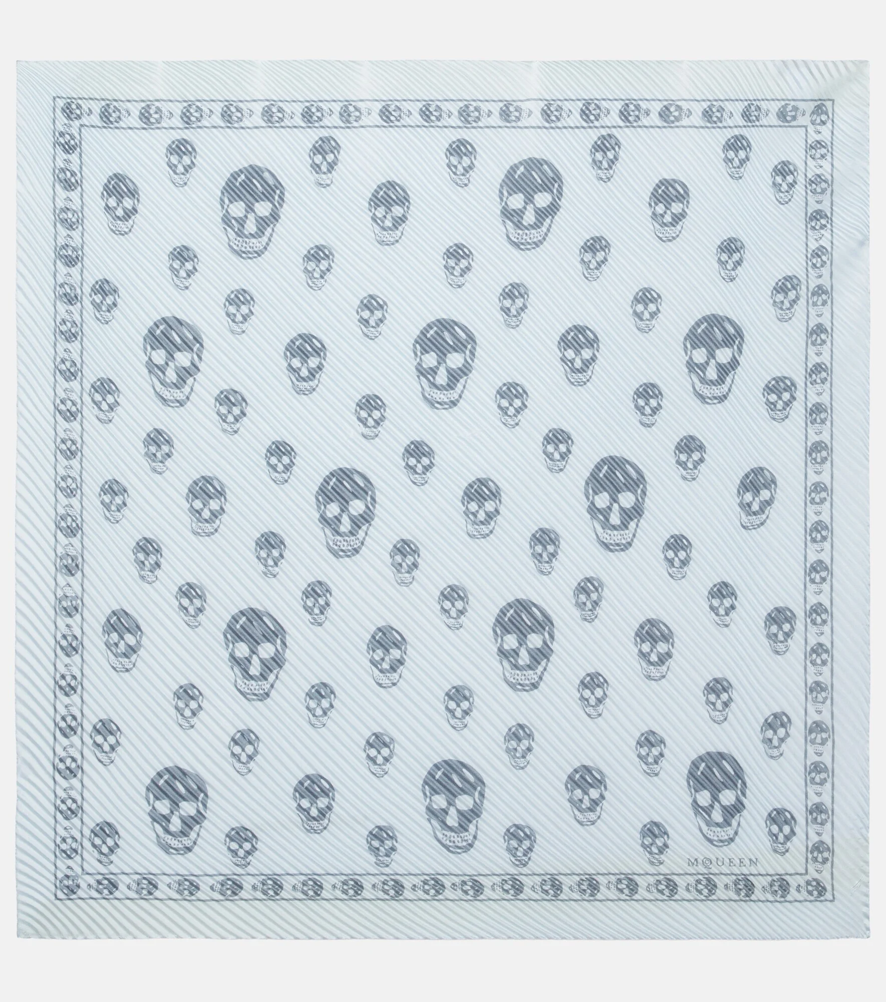 Skull pleated silk scarf - 1