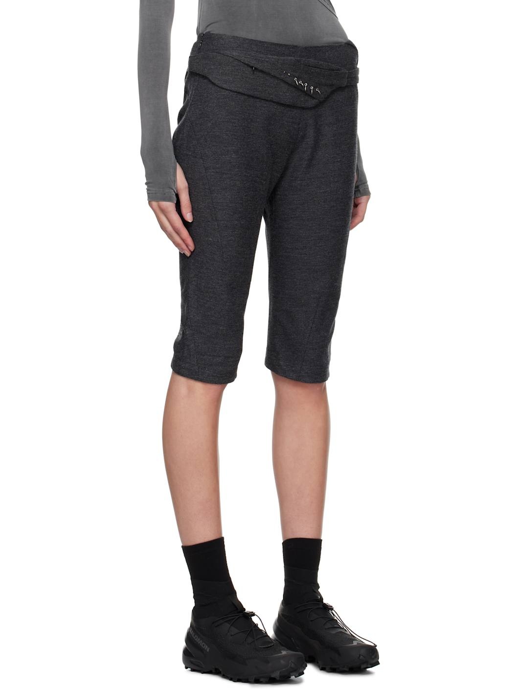 Gray Charm Bag Capri Trousers - 2