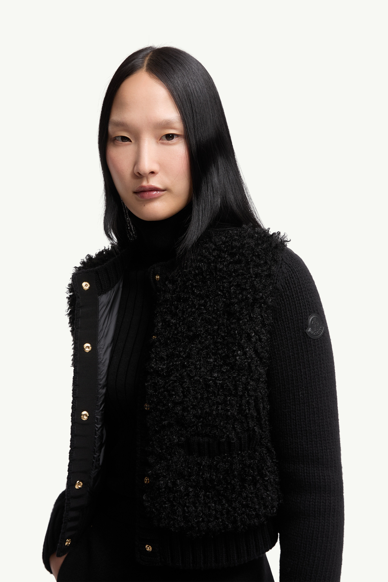 Padded Wool & Teddy Cardigan - 6