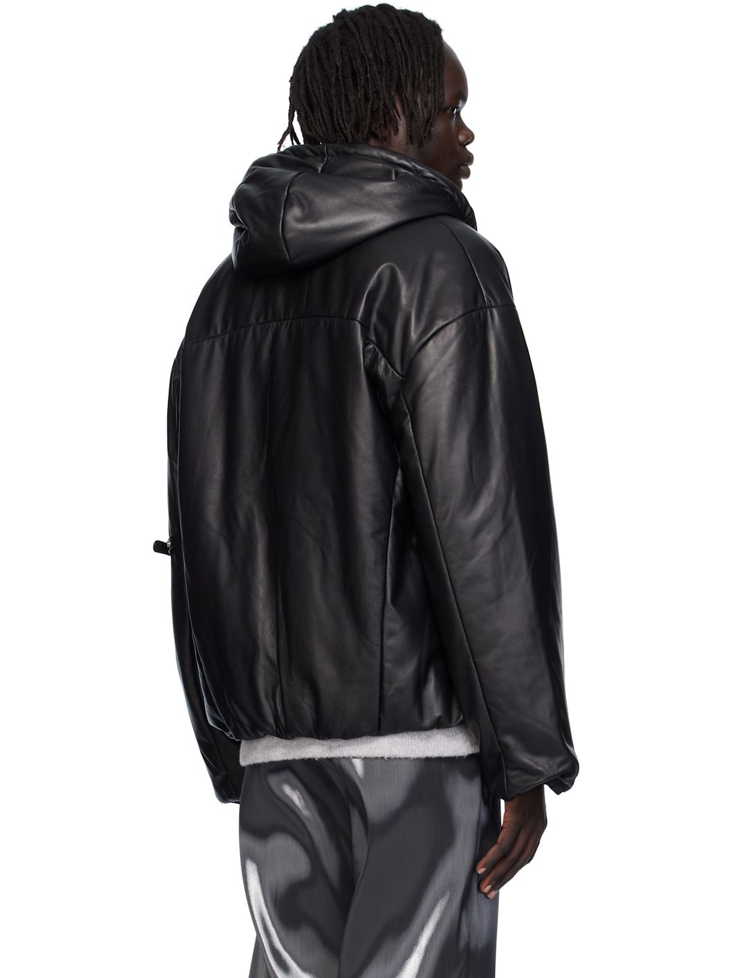 Black Paralax Reversible Leather Jacket - 3