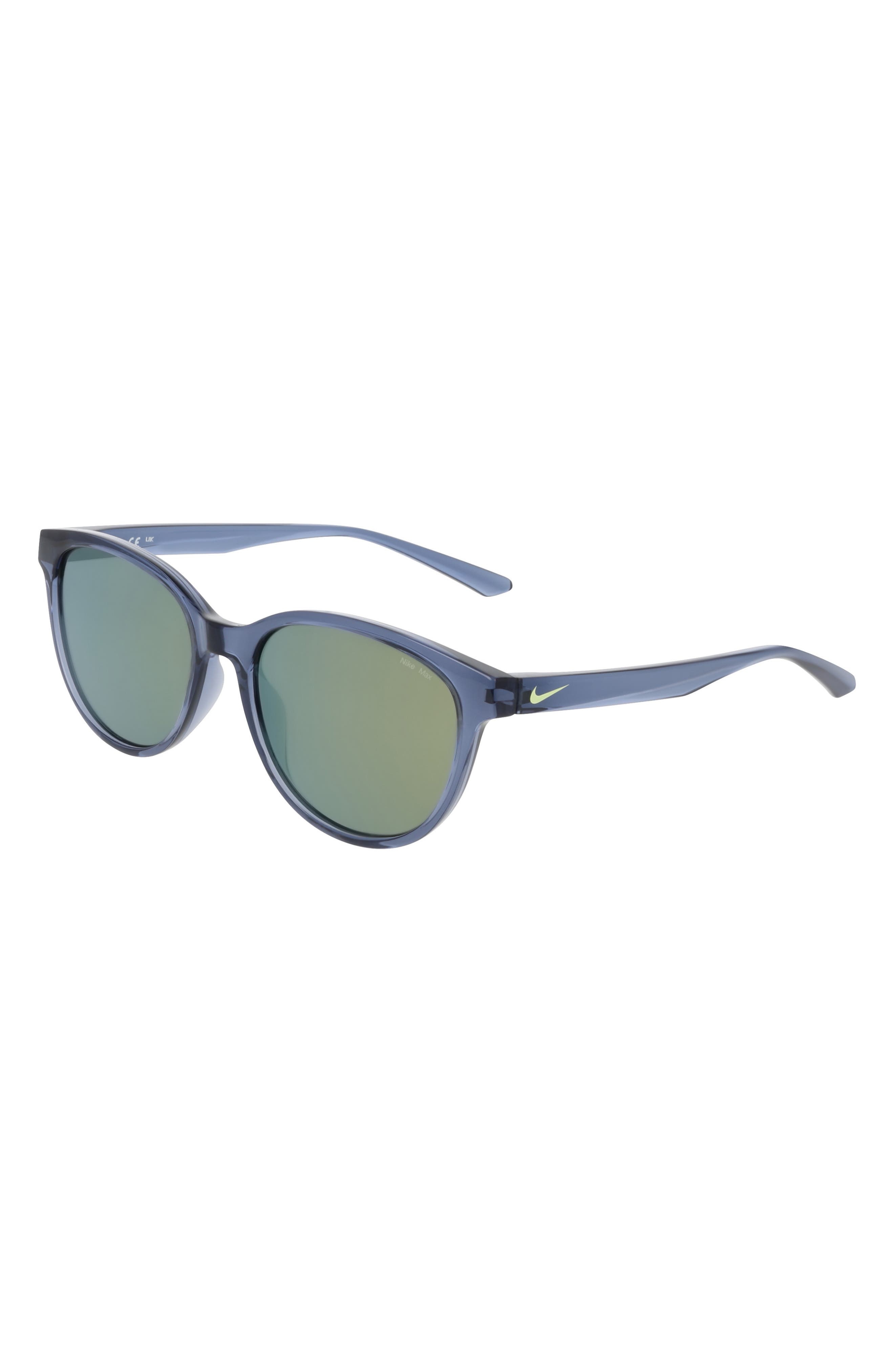 Nike Vital Trend 55mm Gradient Round Sunglasses in Diffused Blue /Yellow Mirror at Nordstrom - 2