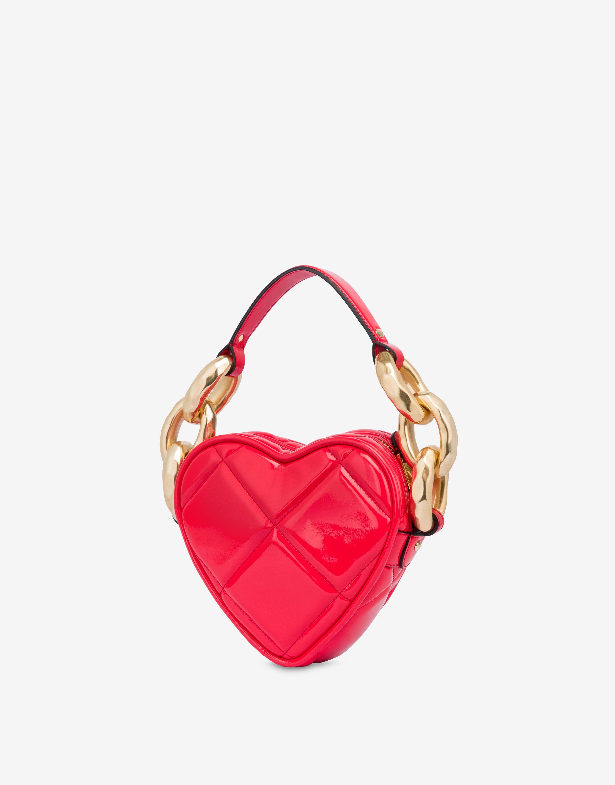MAXI CHAIN QUILTED HEART BAG - 2