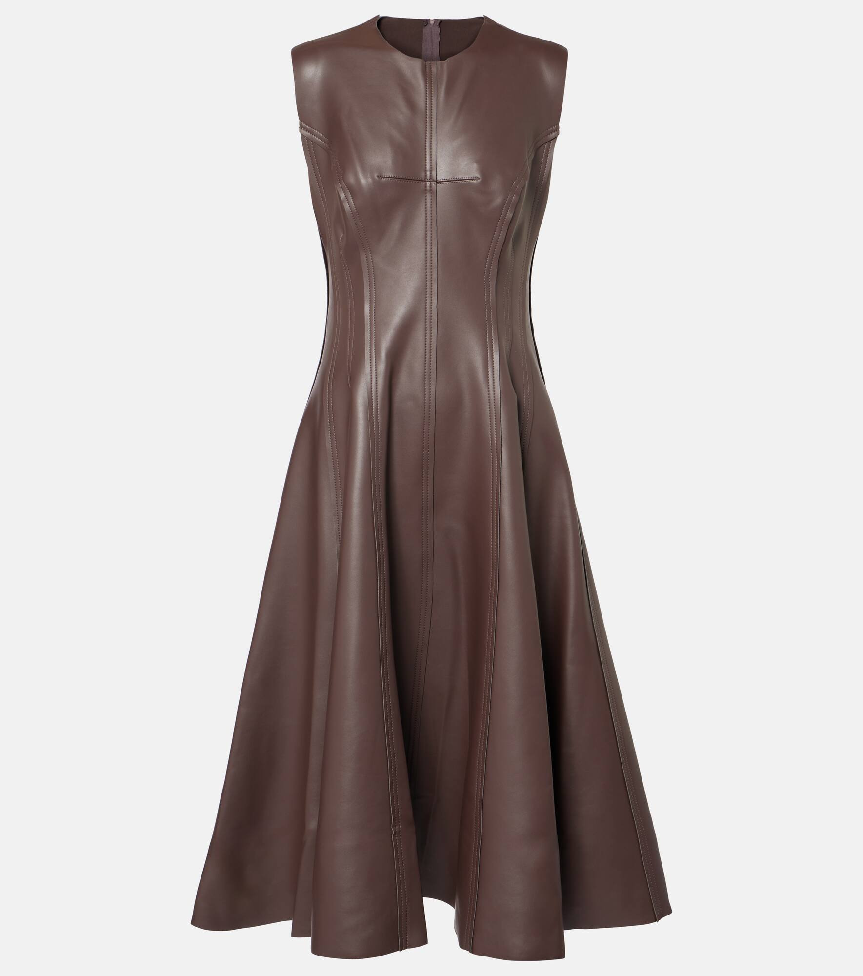 Grace faux leather bustier midi dress - 1