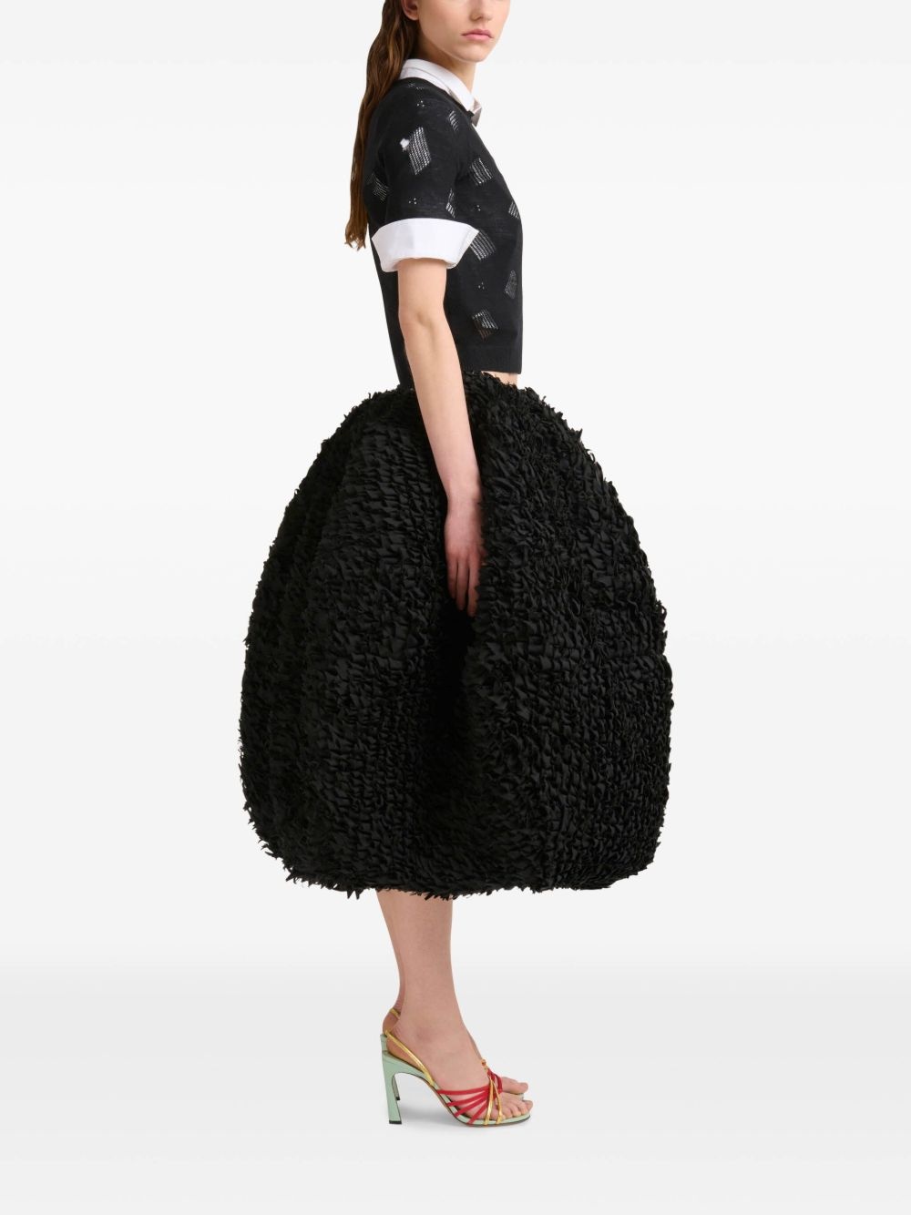 voluminous balloon midi skirt - 3