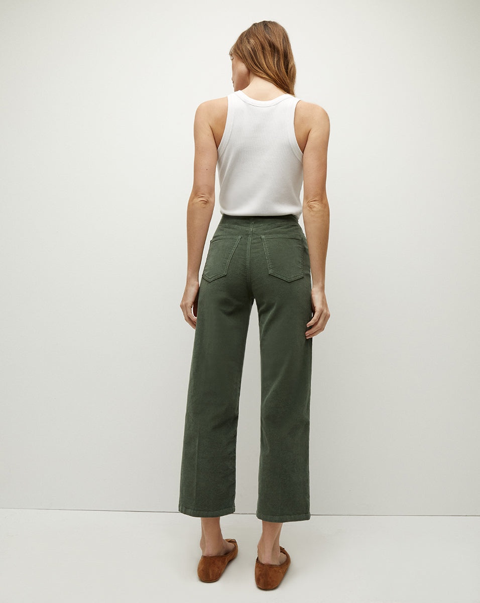 CROSBIE CORDUROY CROPPED WIDE-LEG PANT - 5