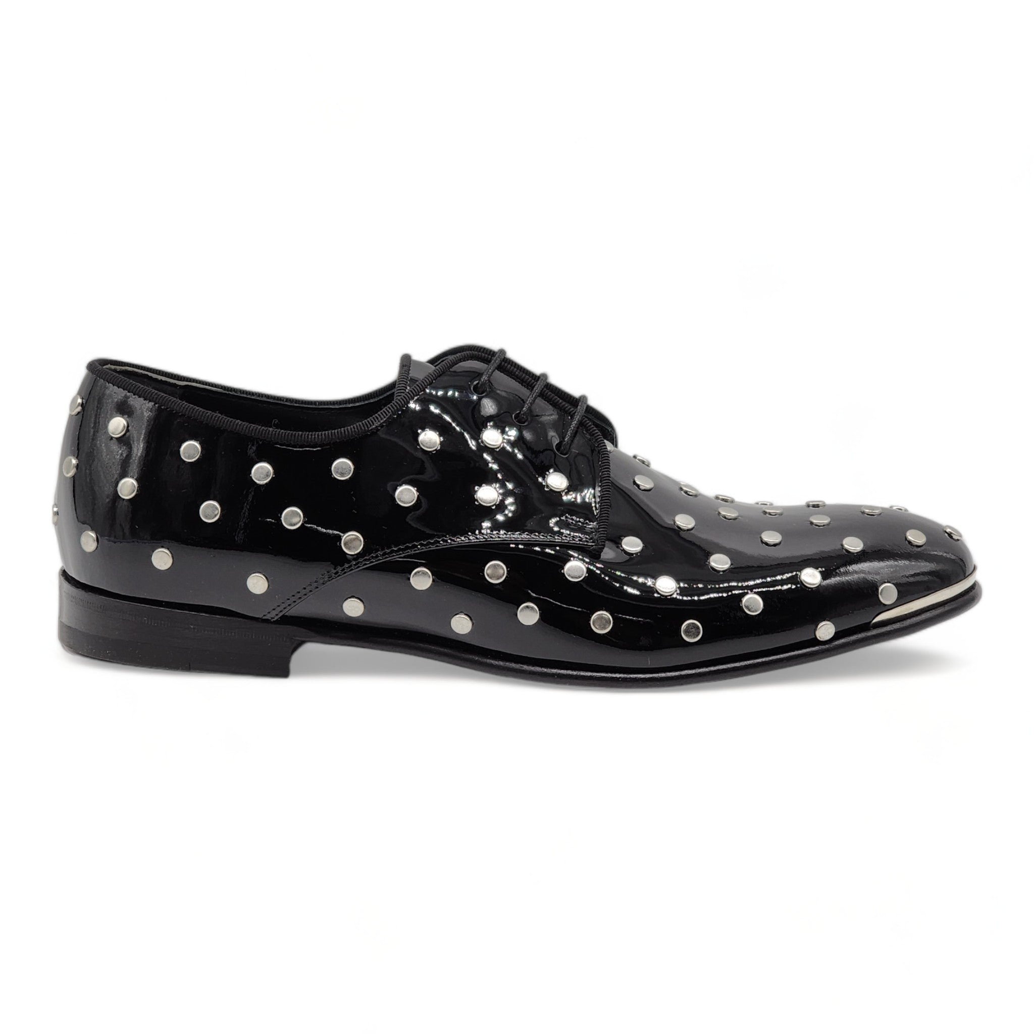 Alexander McQueen Studded Derby Shoes - Patent Leather - Black - 3