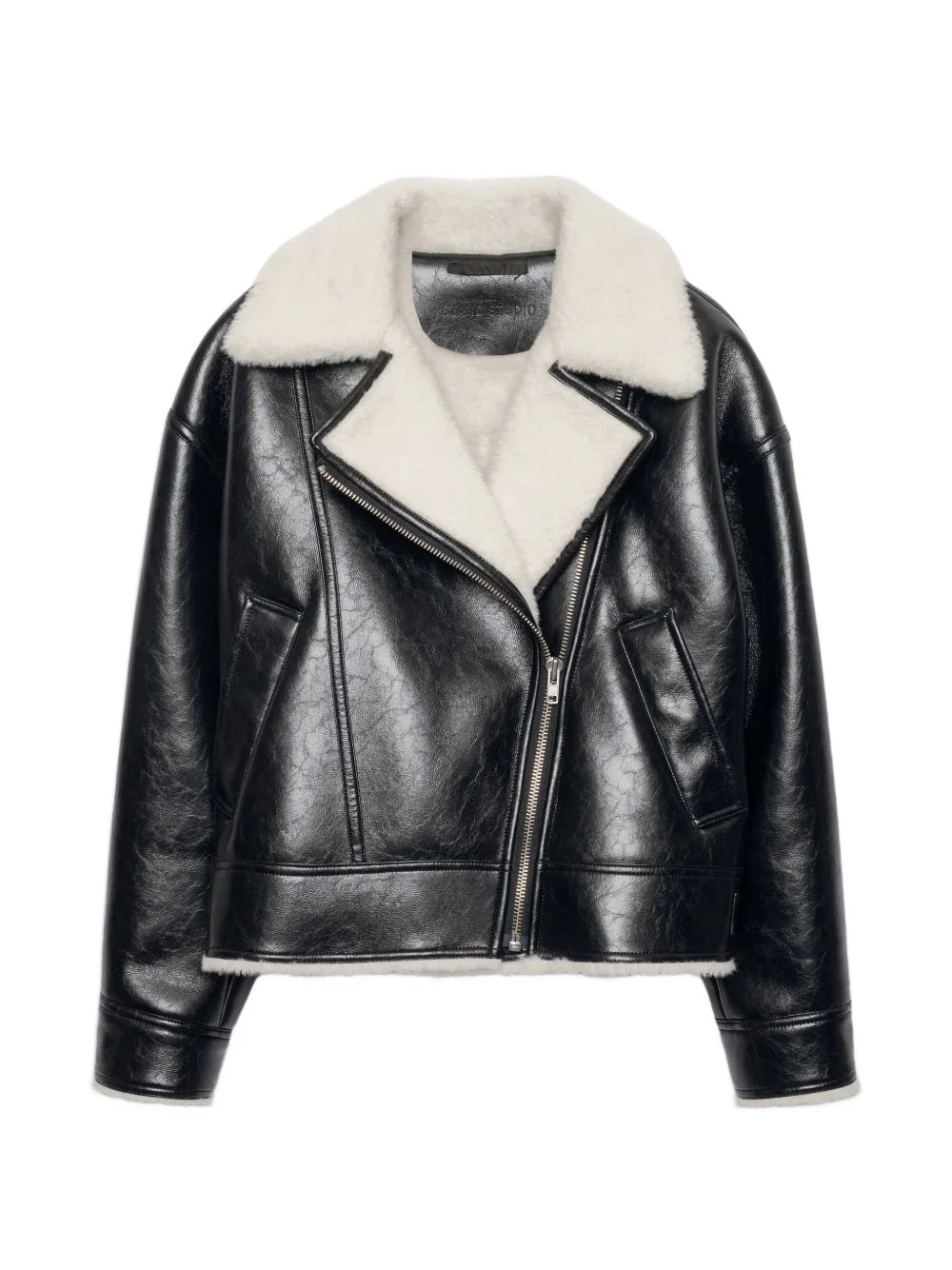 Pica faux-shearling-trim biker jacket - 1