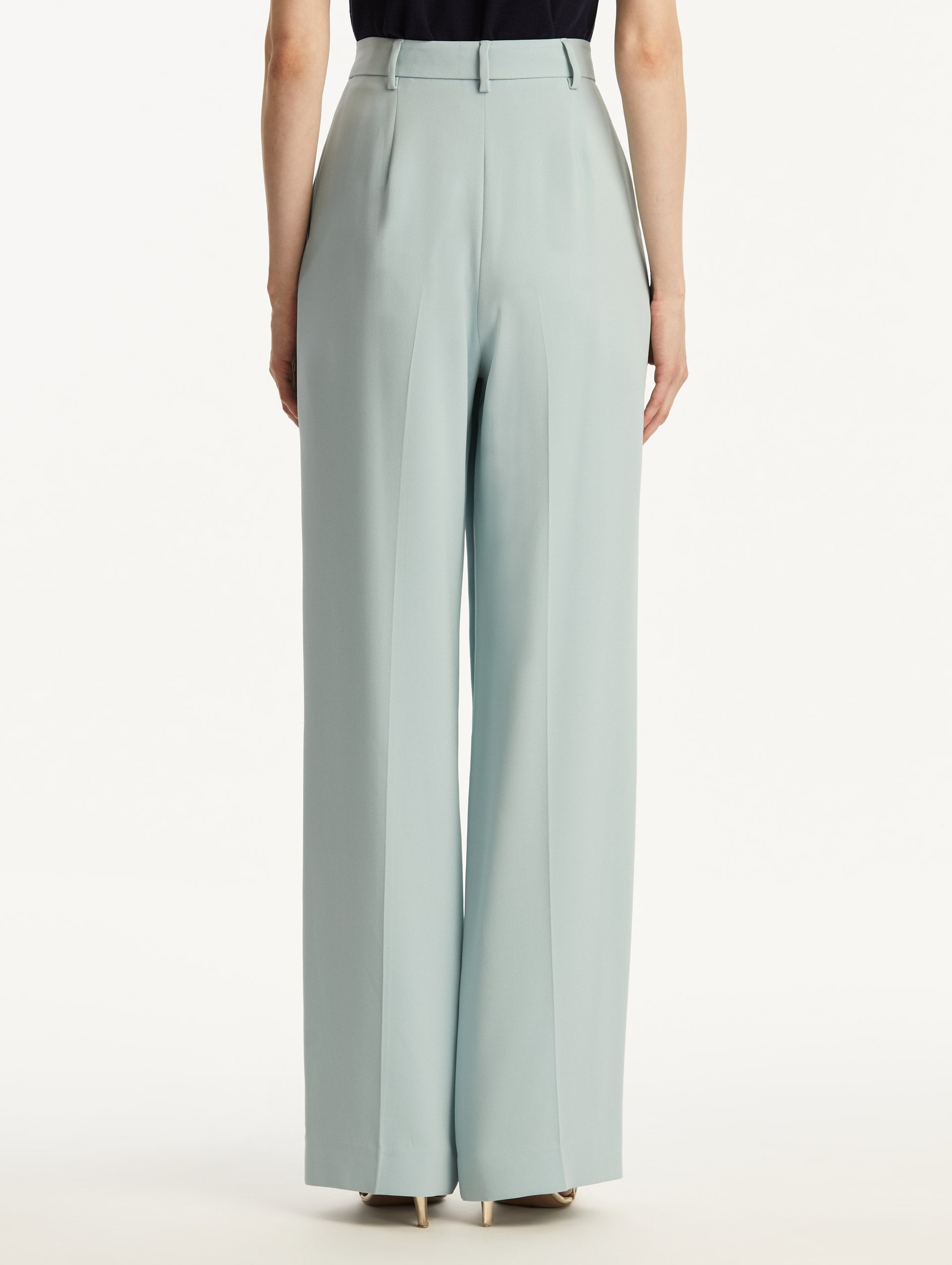 WIDE LEG SILK GEORGETTE PANT - 3