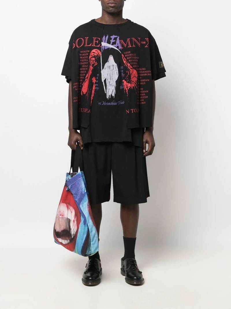 Raf Simons graphic-print layered T-shirt outlook
