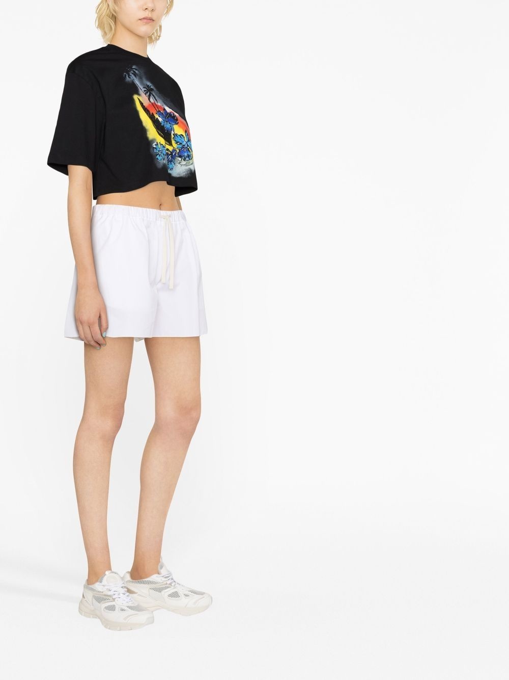 graphic-print cropped T-shirt - 3