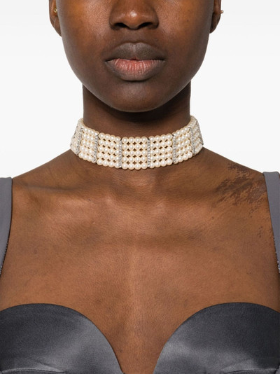 Alessandra Rich crystal-embellished choker necklace outlook