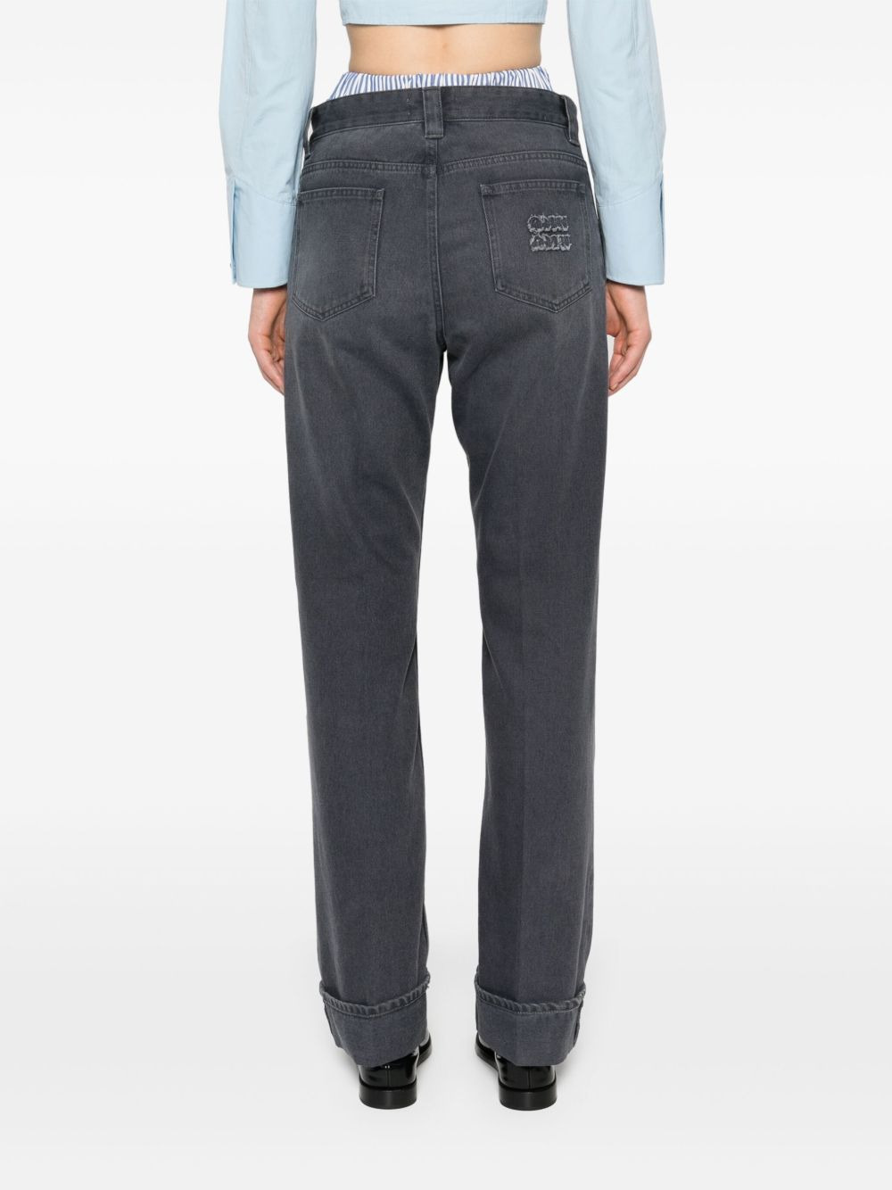 mid-rise straight-leg trousers - 4