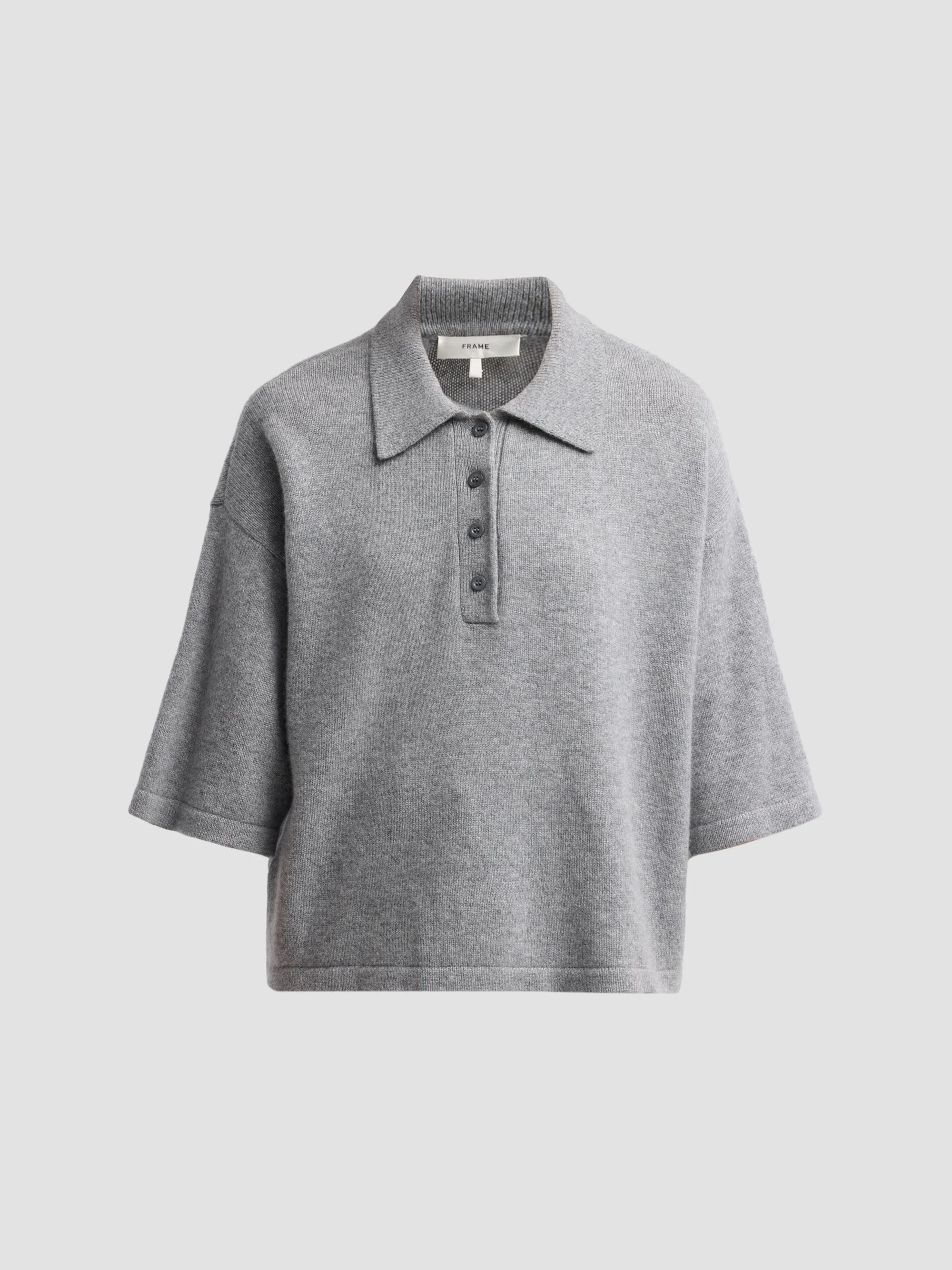 Women's The Academy Cashmere Polo Shirt - Graphite Grey - 1