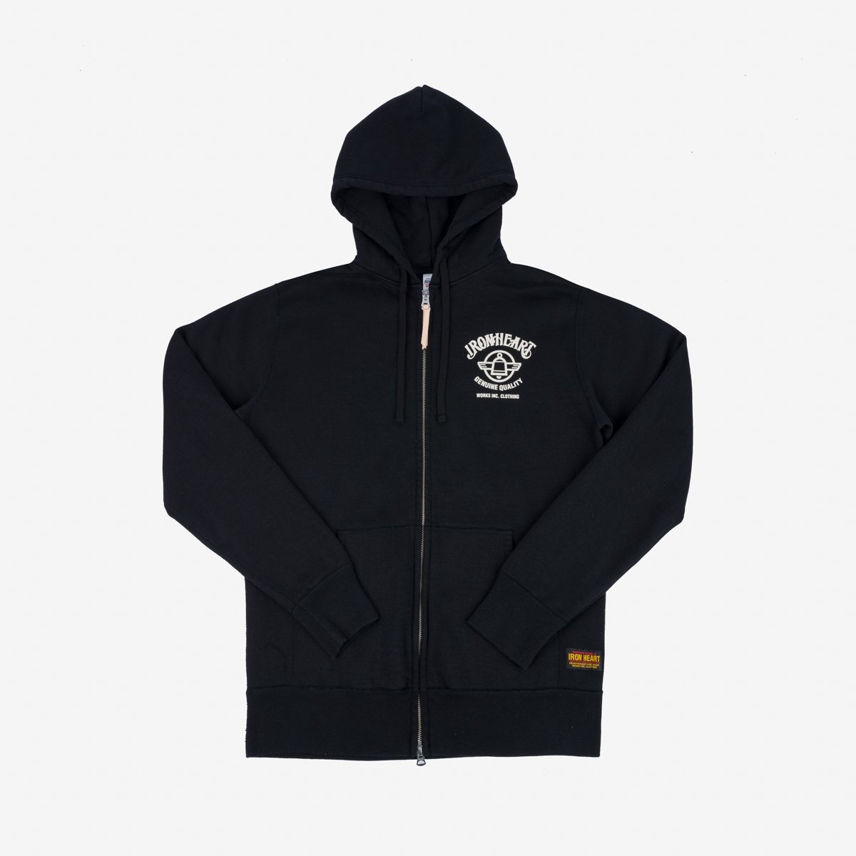 IHSW-72-BLK 14oz Ultra Heavyweight Loopwheel Printed Hooded Sweat – Black - 1