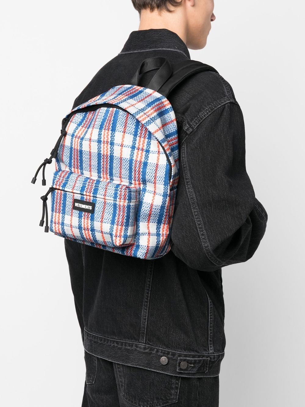 plaid-pattern backpack - 2