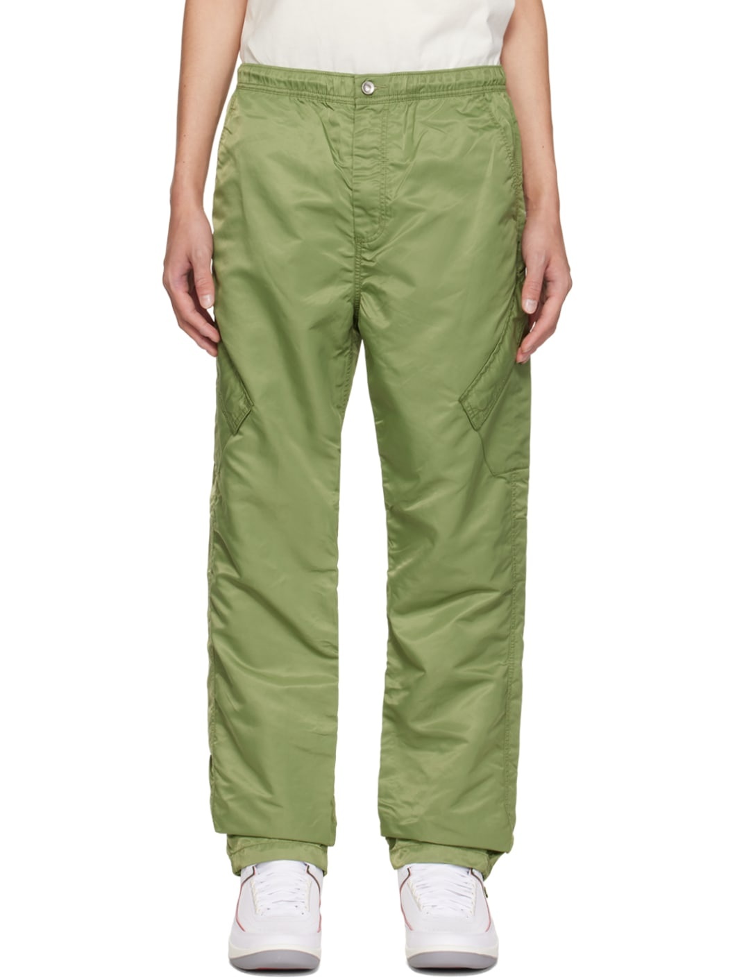 Khaki Drawstring Cargo Pants - 1