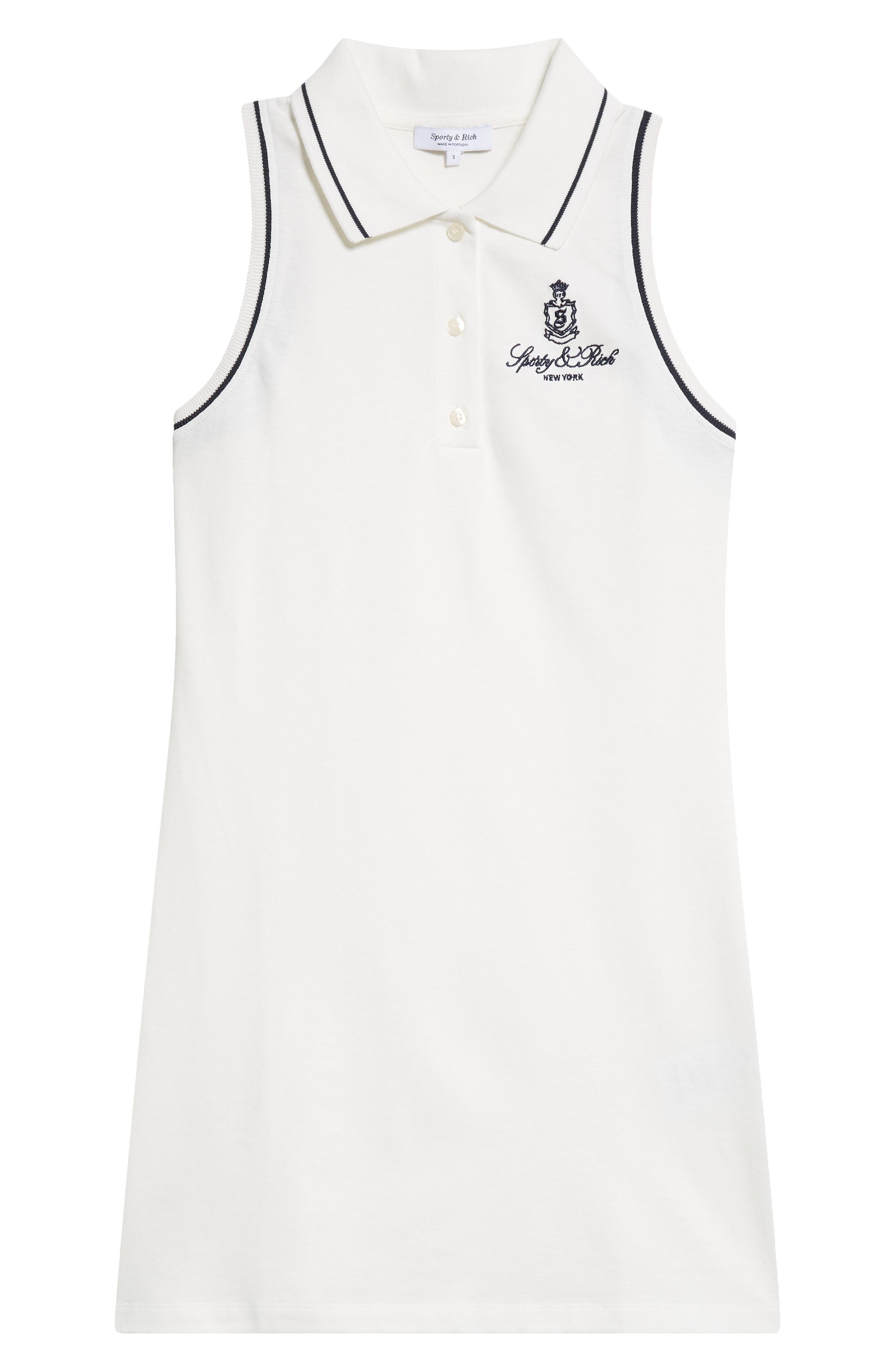 Sporty & Rich Vendome Piqué Polo Dress in White at Nordstrom - 5