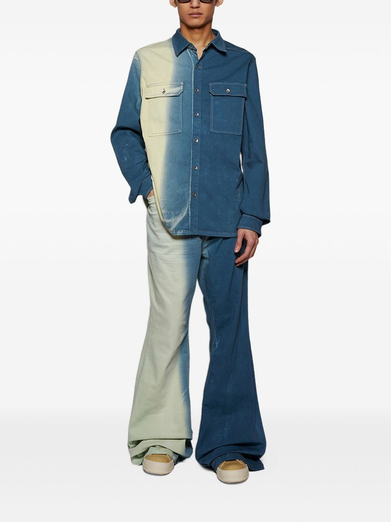 Rick Owens DRKSHDW ombré flared jeans outlook