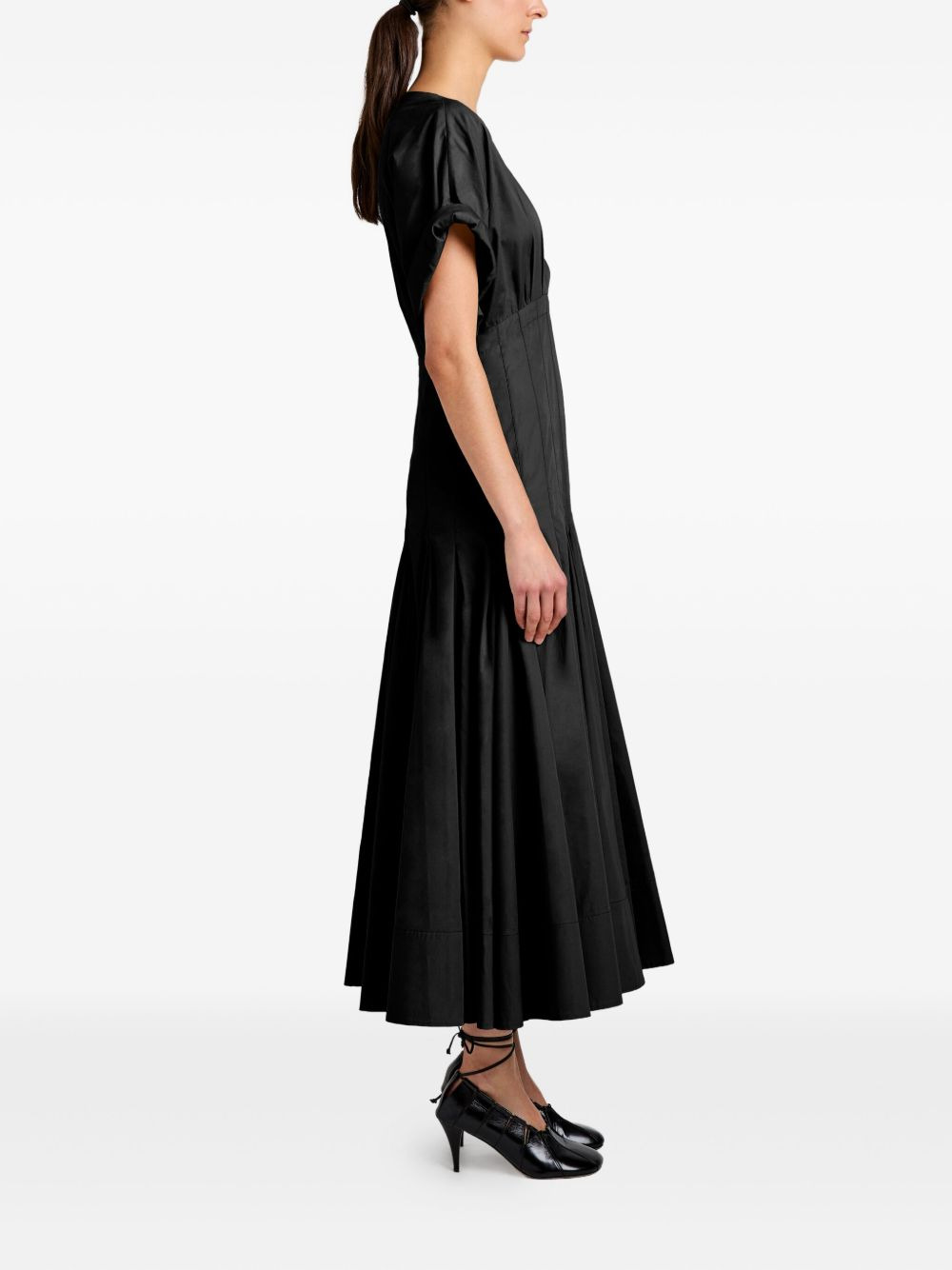 Ciara V-neck pleated maxi dress - 3