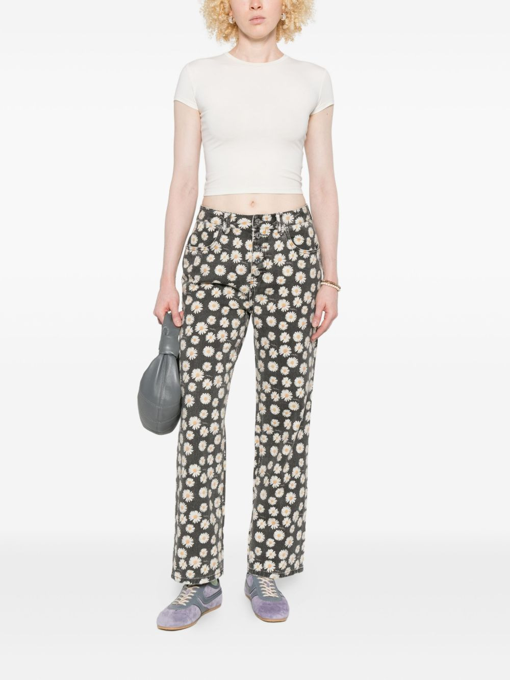 Jessie daisy-print five-pocket jeans - 2